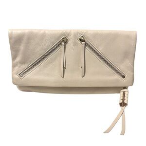 Covet Adventure Cream Leather Clutch